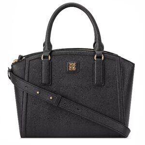 Nine West Coen Medium Satchel Black Structured Top Handle Crossbody Bag NWT